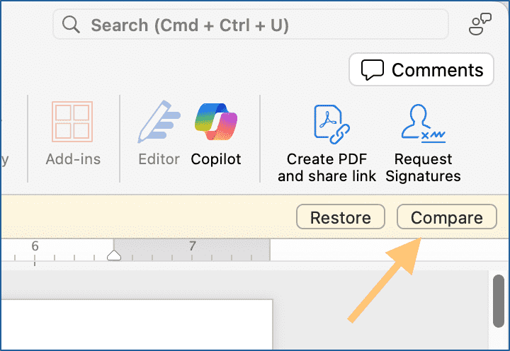 Compare button on Mac