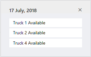 Planner view of available trucks