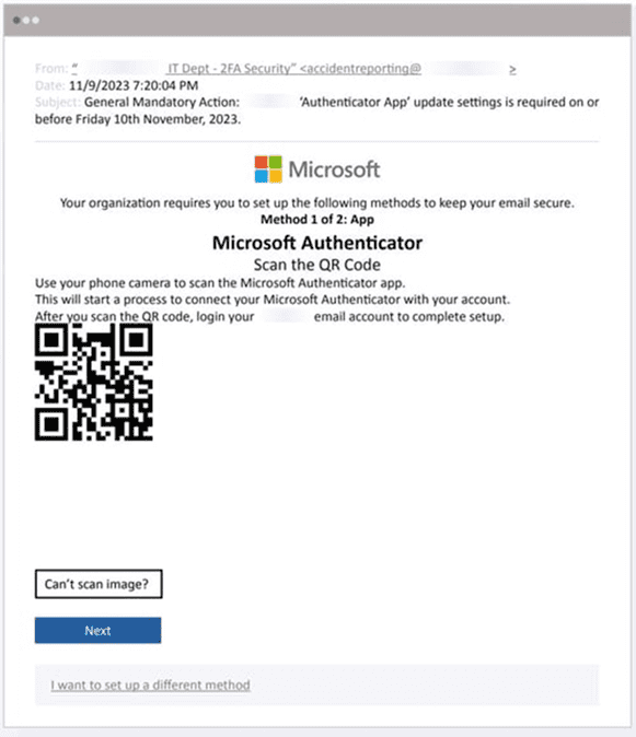 An example of quishing