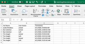 Track attendance file