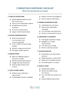 Cyberattack Response Checklist