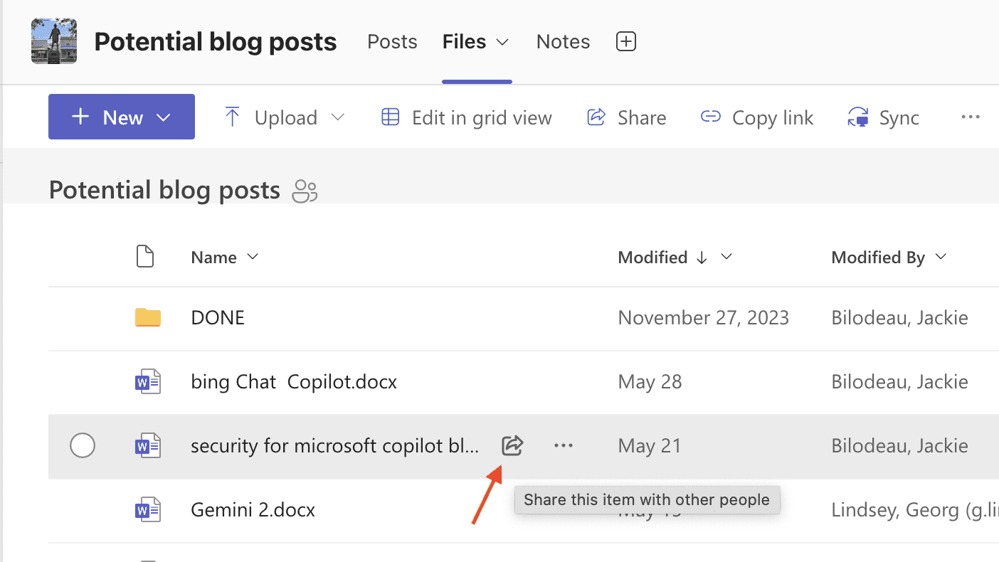 Sharing files in Teams, fig. 1
