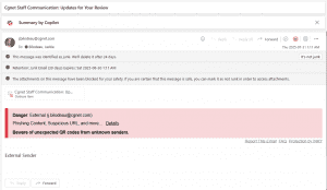 Spoofed message