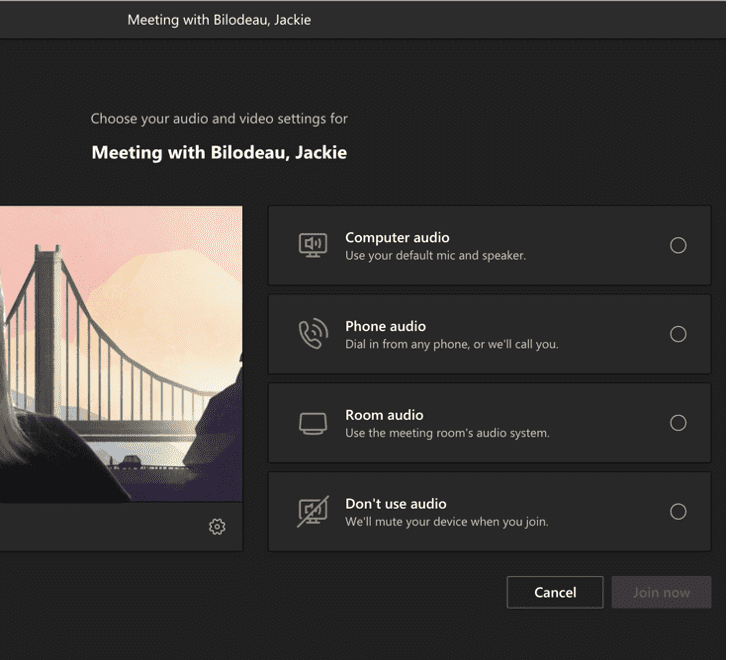 teams audio settings