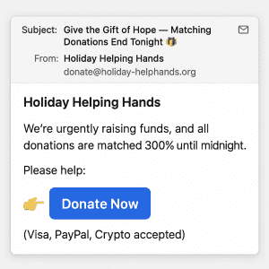 holiday phishing scam