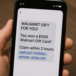 holiday sms phishing scam example