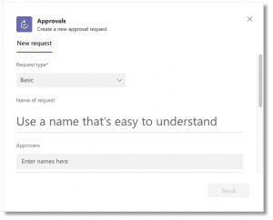 Approvals app new request