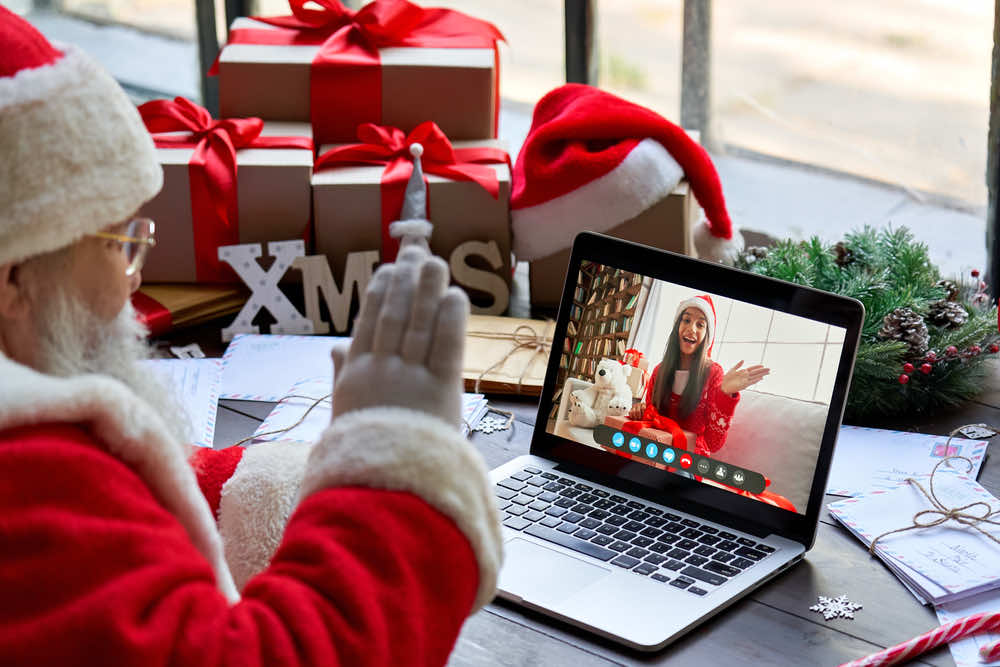 Santa doing remote work