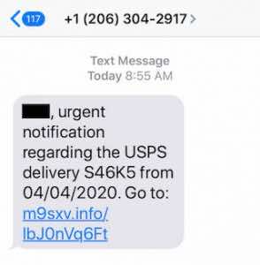 USPS smishing example 1