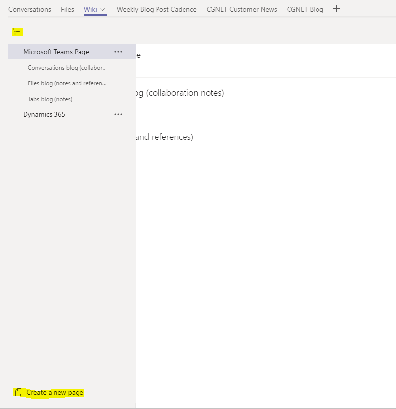 Microsoft Teams Working With The Wiki Tab Cgnet