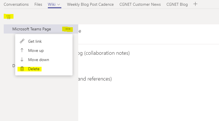 Microsoft Teams Working With The Wiki Tab Cgnet